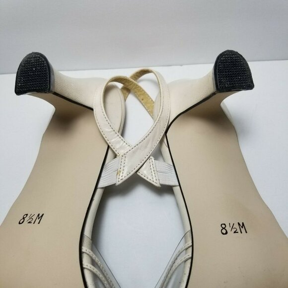Vintage Jack Rogers Clear Straps Pumps Cream 8.5 - Picture 9 of 10